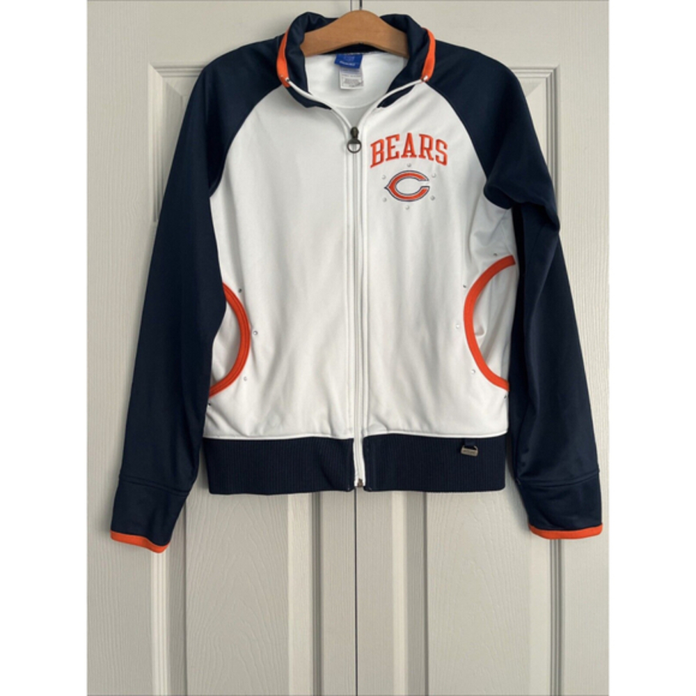 NFL‎ Chicago Bears Reebok Women’s Full Zip Track Jacket Bling Rhinestone Small